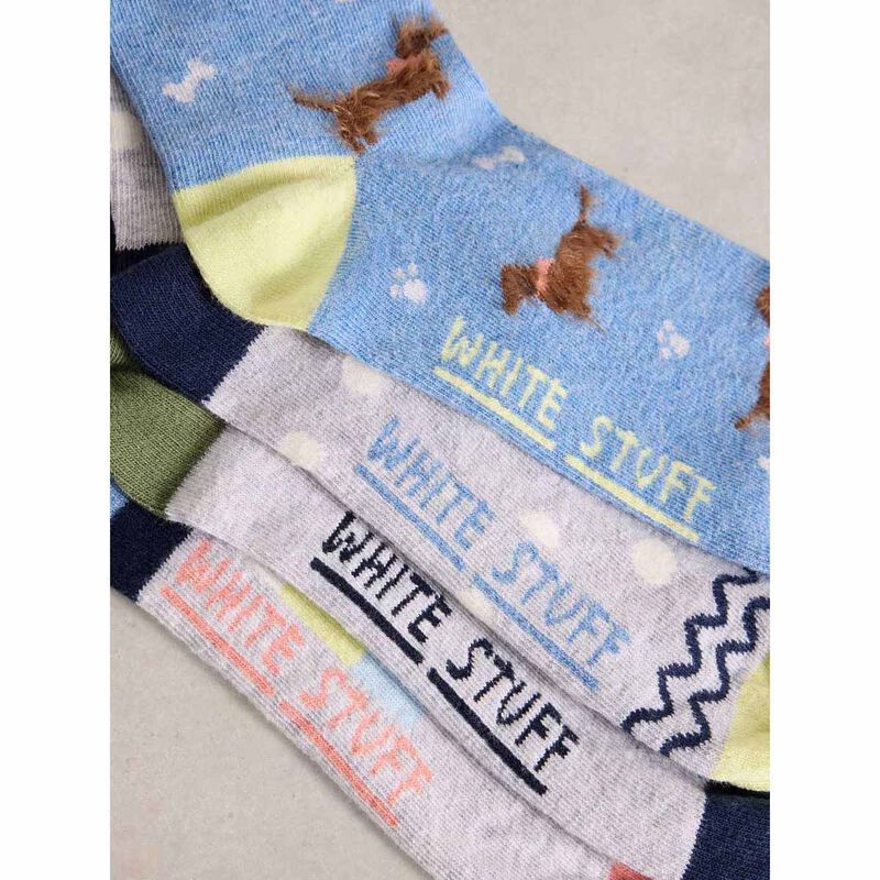 White Stuff 4Pk Doggy Ankle Socks image number 2